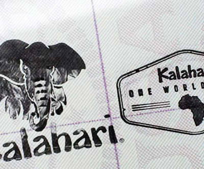 Kalahari One World Tour logo on some cool travel paper