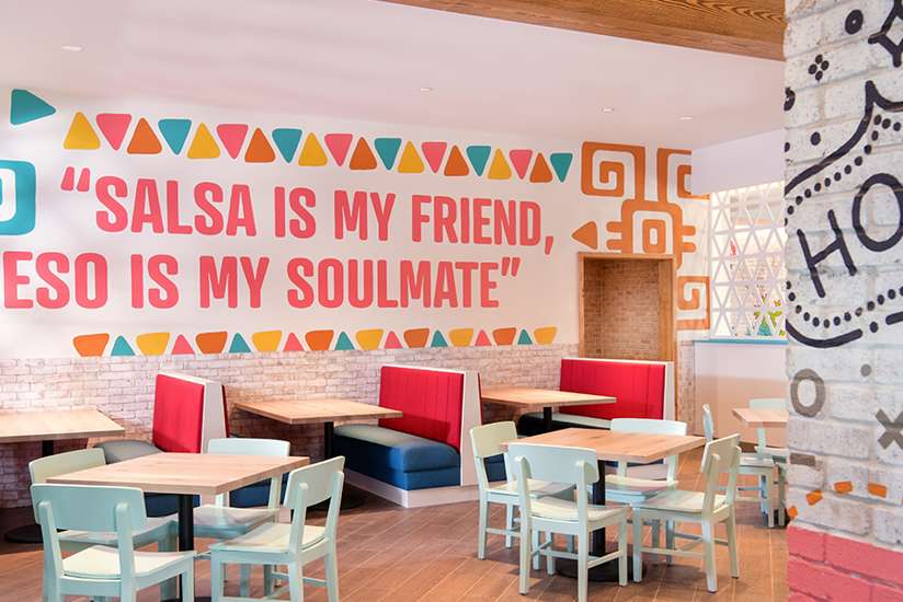 Artwork on wall at Cinco Ninos