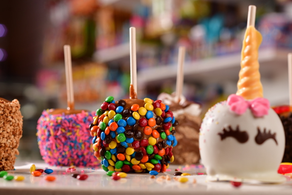 Assortment of candy apples