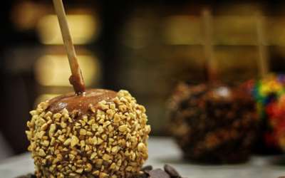 Caramel Apple with Peanuts