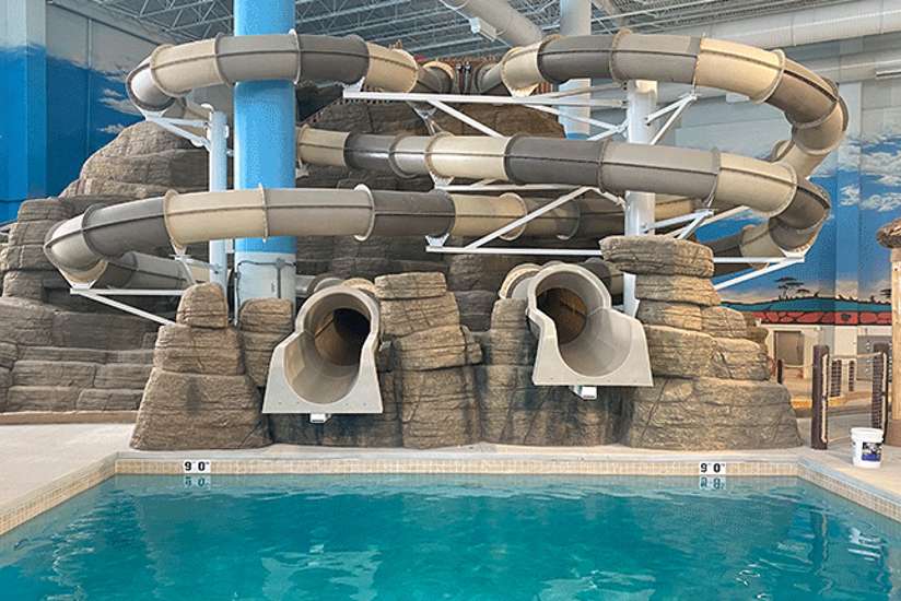 Indoor Waterpark Dungeons of Hout Bay water slide.
