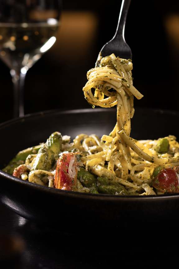 Pasta wound up in fork
