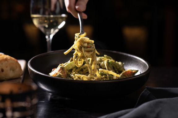 Pasta wound up in fork