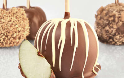 a caramel and chocolate apple from Candy Hut