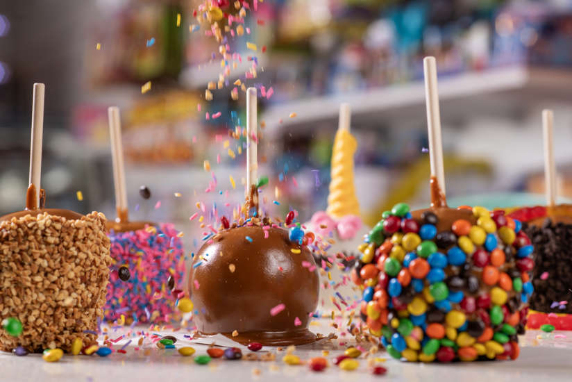 Assortment of candy apples