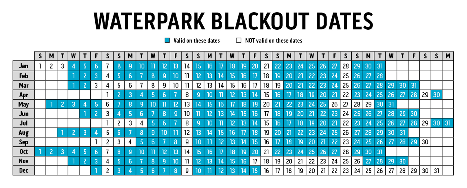 Waterpark Voucher Blackout Dates