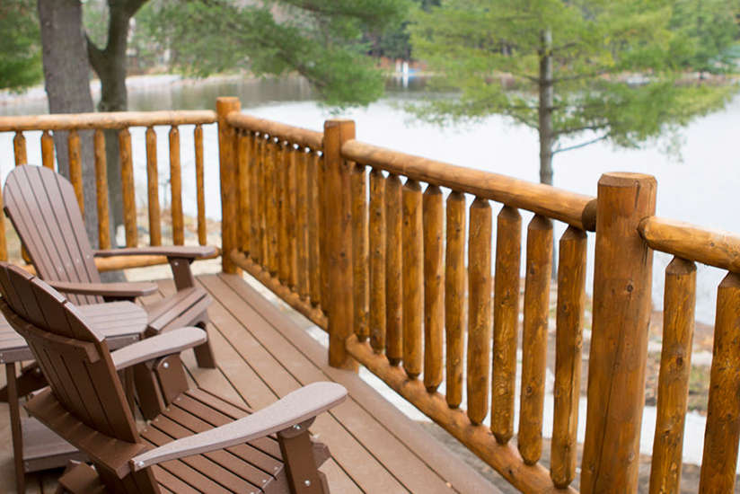 an overview of the Cottage's porch with two chairs