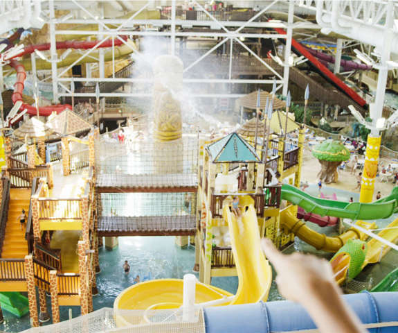 indoor Water park with multiple slides