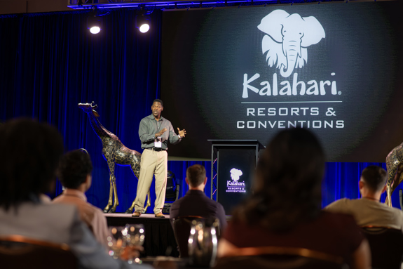 Man presenting at conference