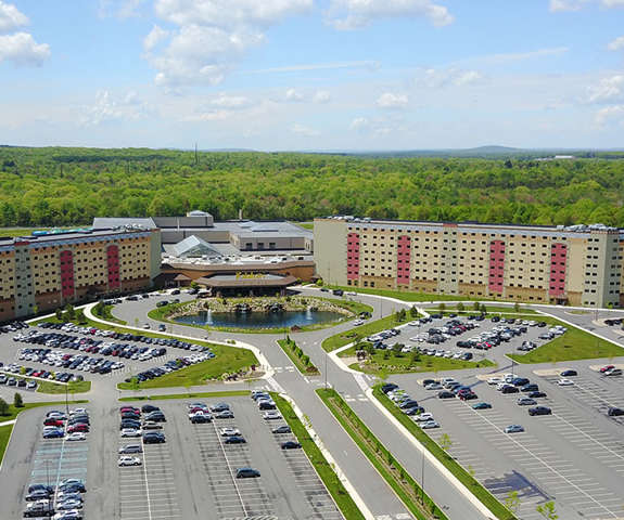 Aerial view of Kalahari resorts and conventions in Pocono Mountains, Pennsylvania