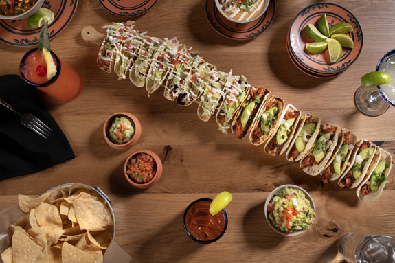 Taco Party Platter- 8 Marinated Chicken | 8 Traditional Beef Family Style House Rice | Refried Pinto Beans