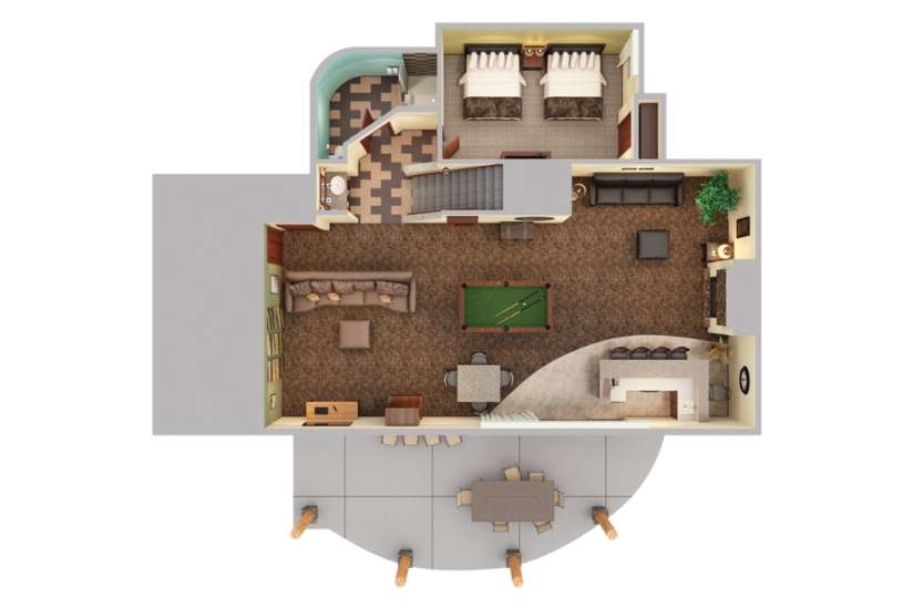 Render of a top-down view of a room.