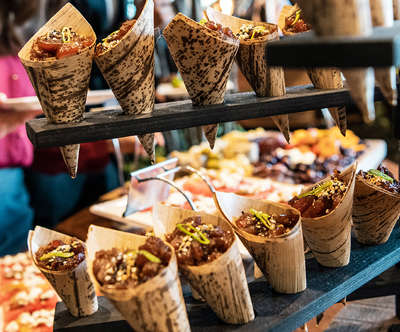 beautiful array of food inside Kalahari's Convention Center