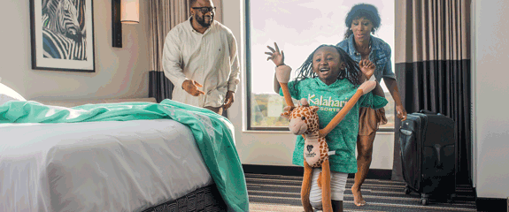 Kid Running Joyful in Guest Room