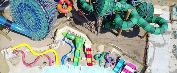 Pennsylvania Outdoor Waterpark from birds eye view