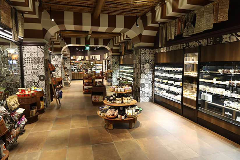 an overview of the food section in marrakesh market