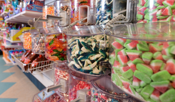 close up of delicious candy options at the last bite