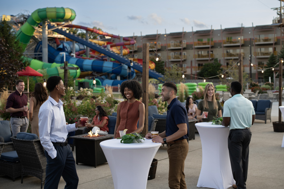 happy hour at outdoor waterpark