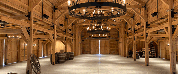 Inside Event Barn outside the Convention Center