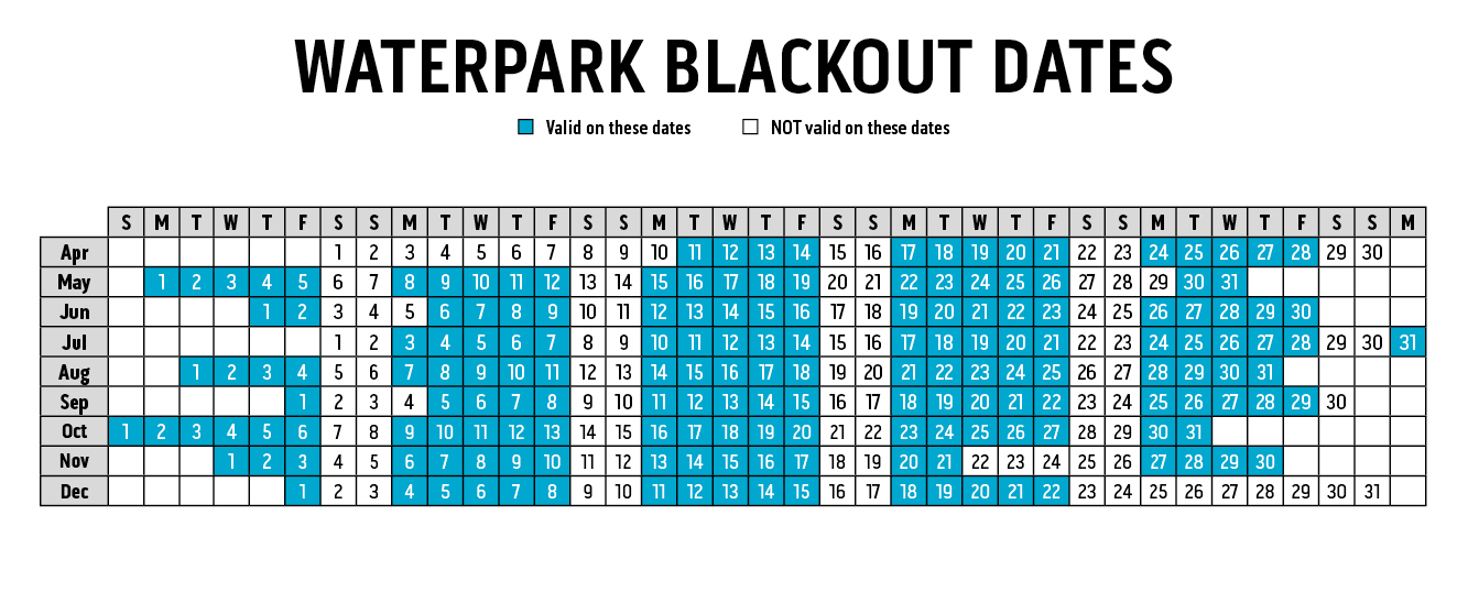 WI Waterpark Voucher Blackout Dates