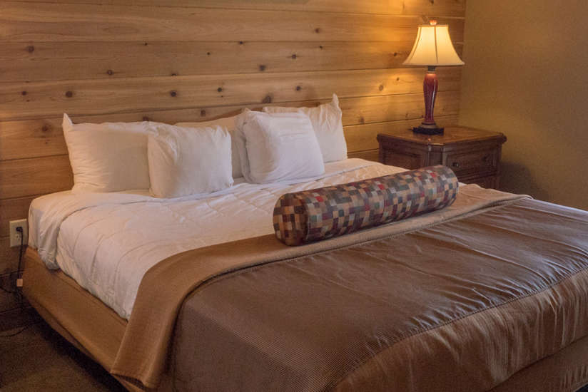 an overview of the Waterfront Retreat's bedroom