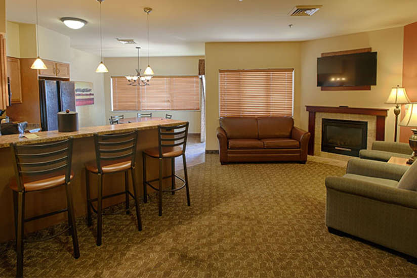 Village suite living room and kitchen