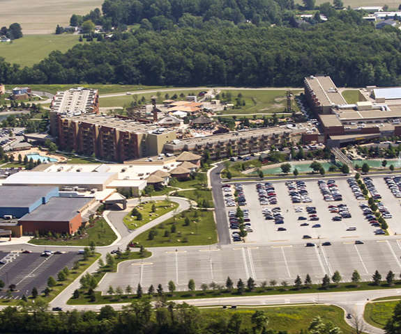 Aerial view of Kalahari resorts and conventions in Sandusky, Ohio