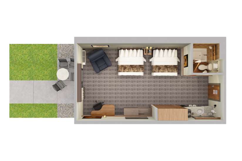 Render of a top-down view of a room.