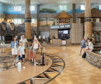 Family checking in at Kalahari Resorts