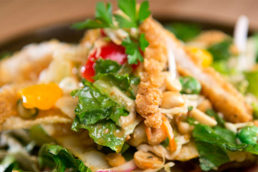 a chicken salad at Ivory Coast restaurant