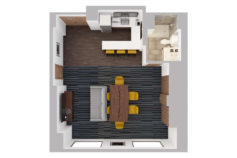 Render of room layout (Hospitality Suite)