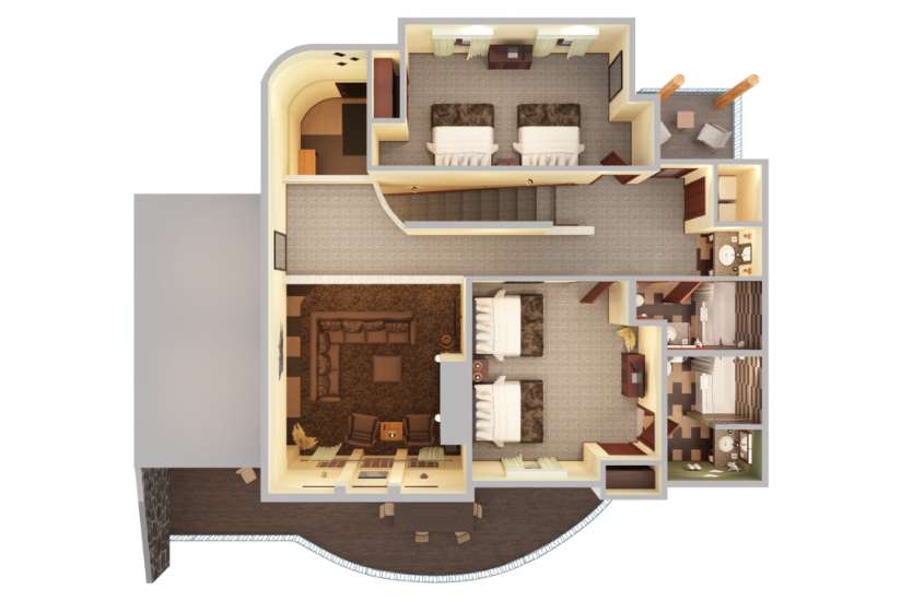 Render of a top-down view of a room.