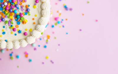 Instant Birthday Party Add-On, pic of a cake with confetti