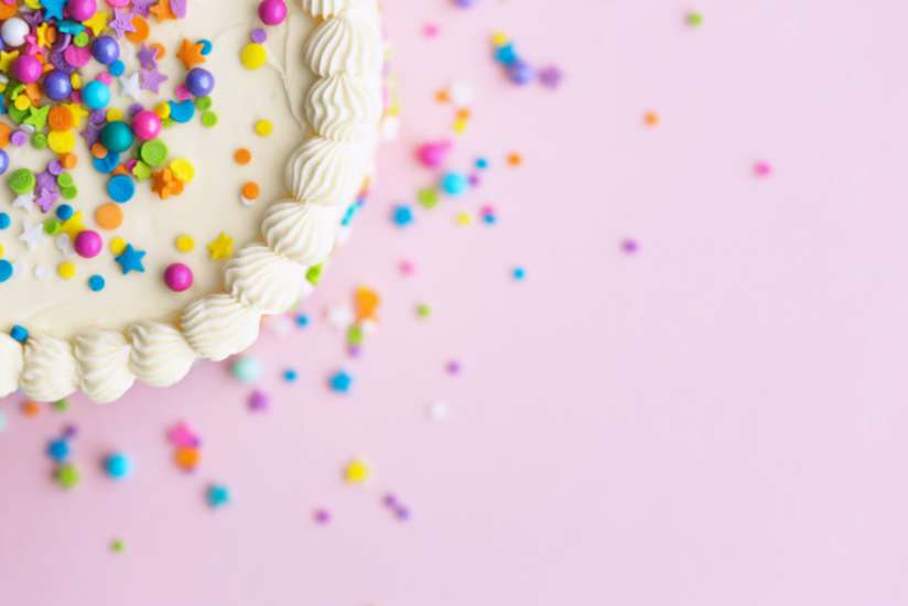 Instant Birthday Party Add-On, pic of a cake with confetti