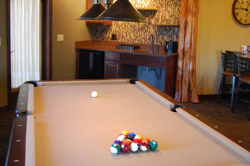 pool table area in the Nyumba Villa's