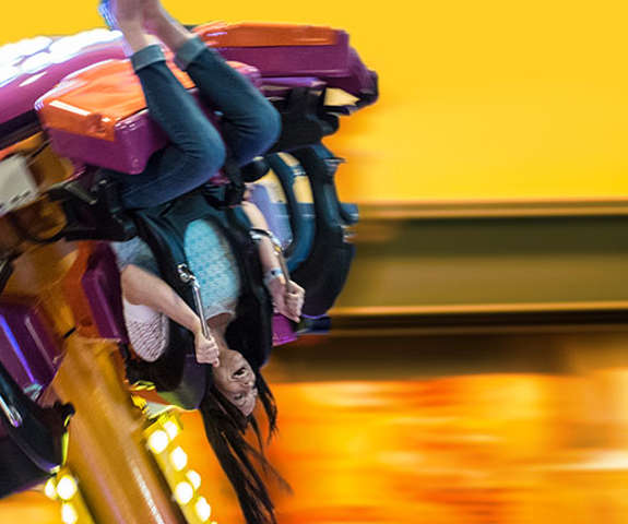 Woman on a amusement ride