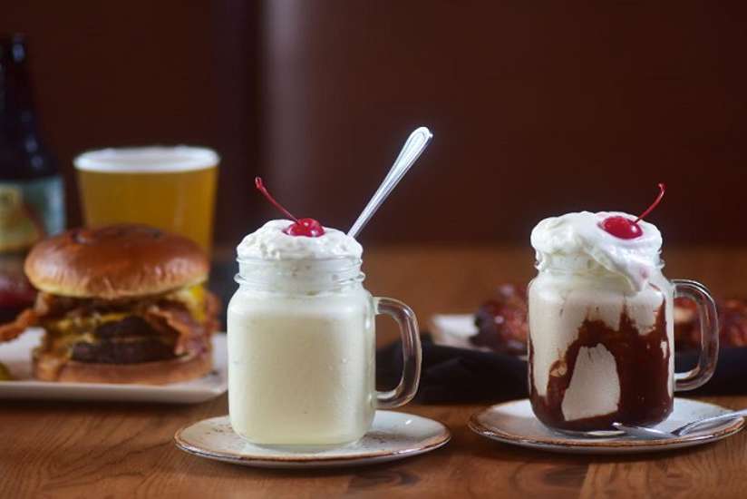 a couple shakes, a burger, and beers from B-Lux Grill & Bar