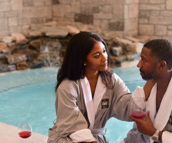 A couple at Spa Kalahari.